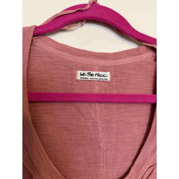 Free People We The Free Pink Papaya Puff Sleeve Tee In Pink Size XS Boho - Picture 3 of 6